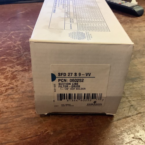 Emerson SFD 27 S 9-VV SFD Suction Line Filter Drier 1-1/8” ODF Drier - Picture 2 of 3