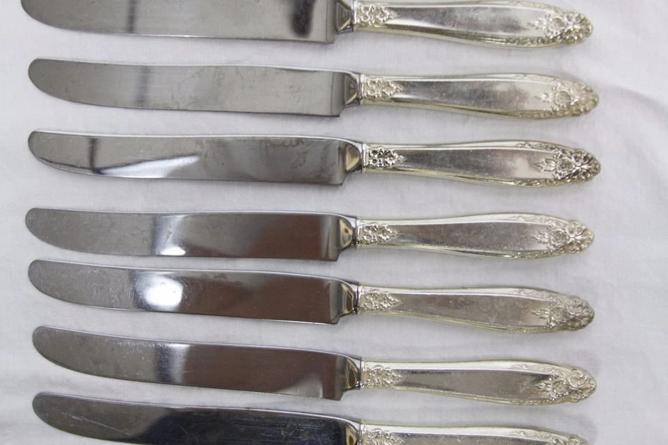 Cuchillos de cena PRELUDE 9 internacionales de plata esterlina de colección + servidor de pasteles Foto 3 de 4