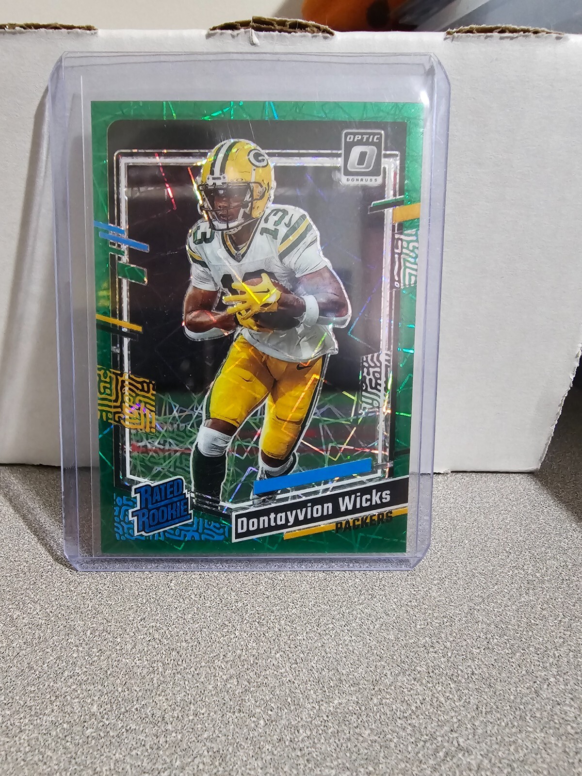 2023 Panini Donruss Optic Dontayvion Wicks Green Velocity RC Rated Rookie #249