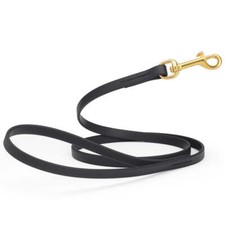 Dog Pet Leash with Brass Hardware W 1/2 L 6 FT Black