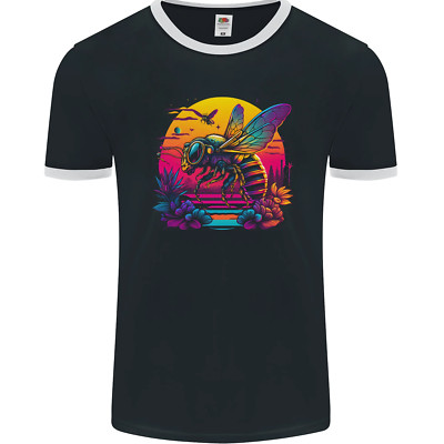 A Retrowave Biene Retro Farbe Herren Ringer Maglietta Fotl