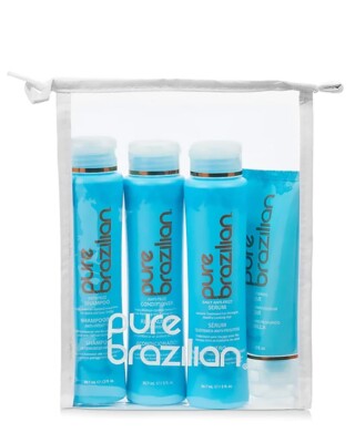 PURE BRAZILIAN Home Care Kit 4 Piece Shampoo, Conditioner, Serum & Mask