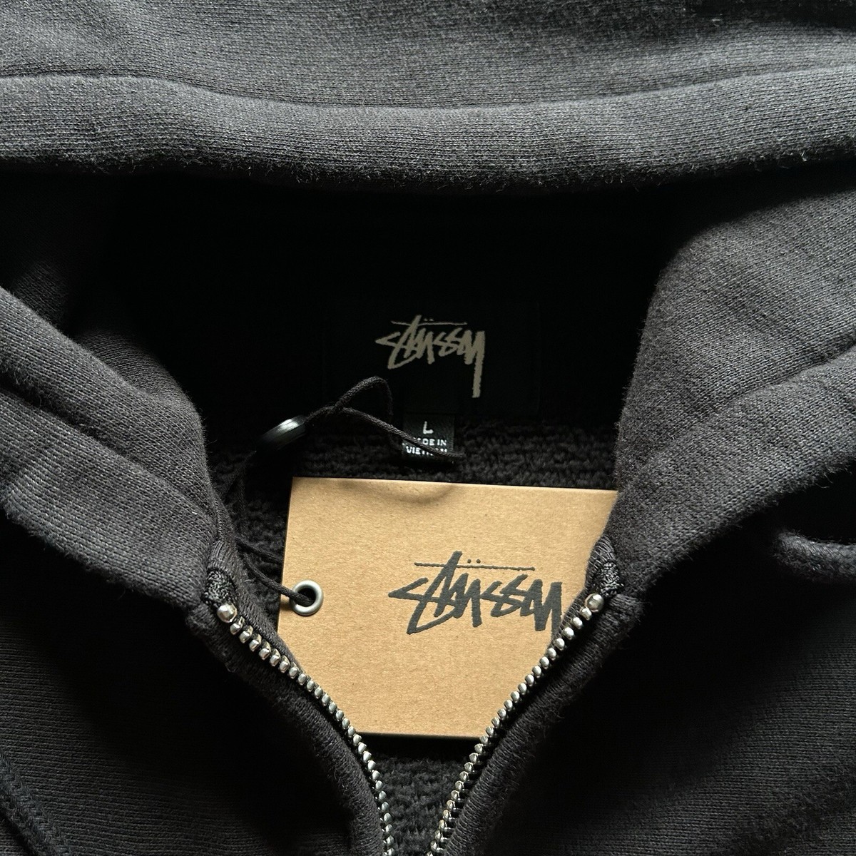 Stussy Sport Embroidered Spell Out Zip Up Hoodie Men's Large Stussy Sport Embroidered Spell Out Zip Up Hoodie Men's Large