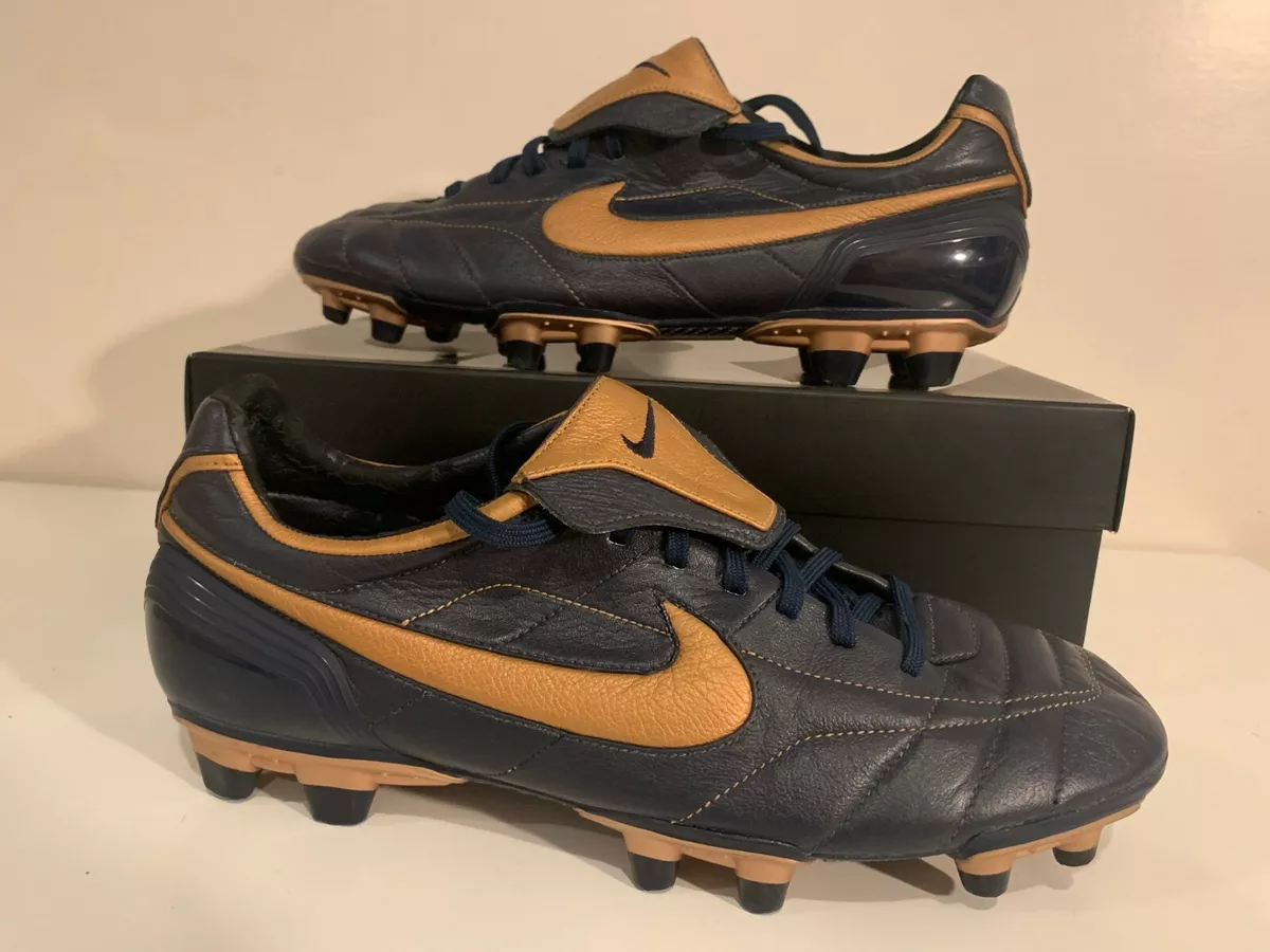 Nike Tiempo Legend V Soccer Cleats Size US 11 EU 45 Blue Gold