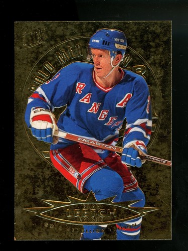 1995-96 ULTRA GOLD MEDALLION # 104 BRIAN LEETCH INSERT HOCKEY CARD Rare BV