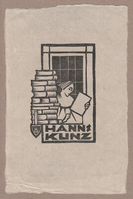 Exlibris - HANS UNKEL - For Hans Kunz - Unsigned - 1926-Cologne - Books