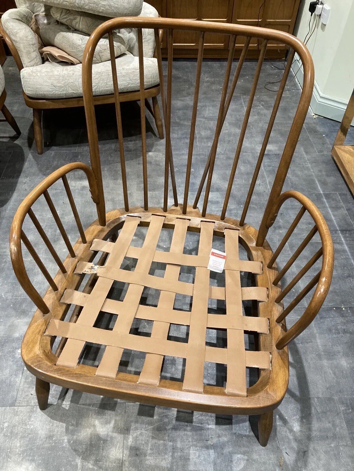 Ercol Jubilee chair Blonde Wood Beech MCM Midcentury Large Armchair