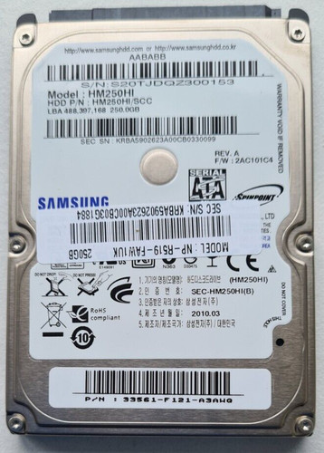 Samsung HM250HI 250GB SATA (M7) 2,5 Zoll Festplatte