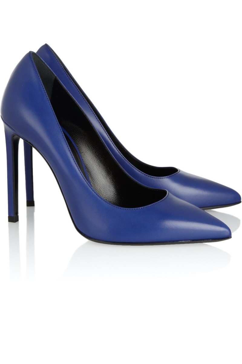 YSL SAINT LAURENT ROYAL BLUE Leather pumps BNIB 42 UK