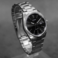 Casio MTP-1302D-1A1VDF Analog Silver Metal Band White Men Watch Original New