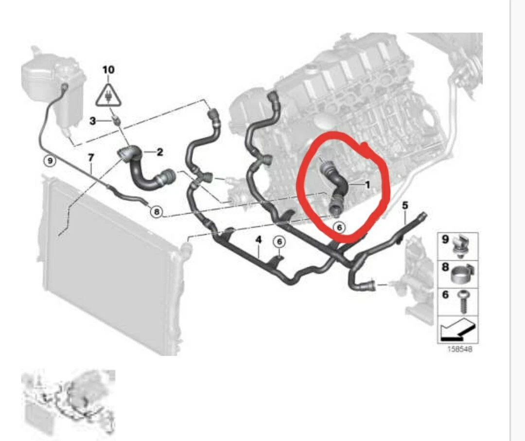 Kühlerschlauch für BMW 3er E90 E91 E92 E93 1er E81 E82 E87 E88 X1 E84 Z4 E89 - Bild 5 von 5