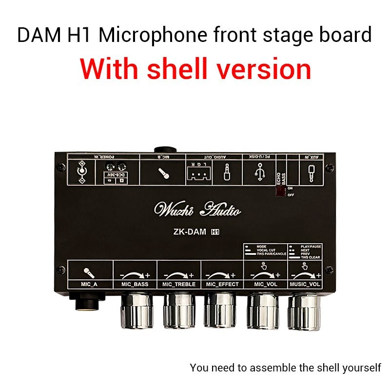 ZK-DAM H1 Microphone Preamplifier Board Preamp w/Shell Bluetooth