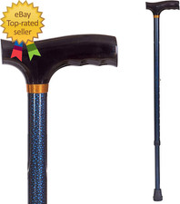 Lightweight Aluminum Adjustable Walking Cane with Derby-Top Handle for Men and W