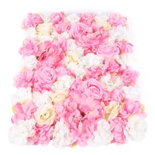 12X Artificial Flower Wall Panel Bouquet Wedding Party Background DIY Decoration