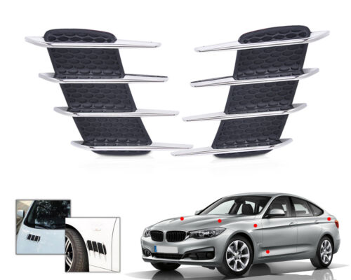 Car Side Air Flow Vent Fender Hole Cover Intake Grille Duct Decor For BMW - Foto 1 di 6