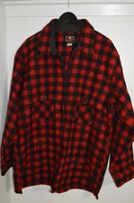 Johnson Woolen Mills JAC Shirt Buffalo Plaid Shacket Full Zip Mens 3XLT Tall USA
