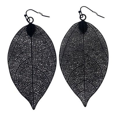 Black Leaf Earrings