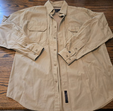 5.11 Tactical Series Men s L Beige Long Sleeve Button-Up Ventilated Pockets