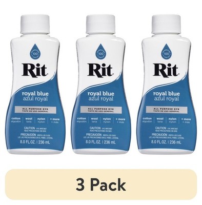 (3 pack) Rit All Purpose Liquid Dye, Royal Blue, 8 Fl. Oz.