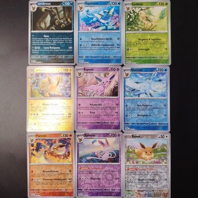 Pokemon Eeveelutions Lot Reverse Sammlung Cards Collection Set Bundle Lot