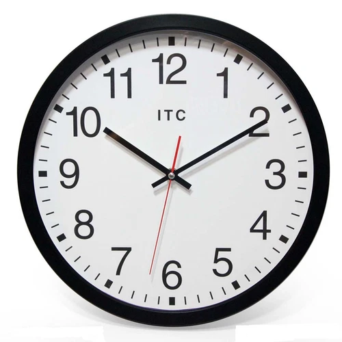 Obsidian 14 inch Business Simple Black Wall Clock - 14 in H Black 14 in H x 14 i