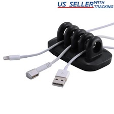 Cable Clip Holder Weighted Desktop Cord Management Fixture Black 