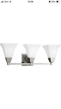 Progress Lighting 3 Bulb Vanity Bathroom Fixture P3137-09 Brushed Nickel Disconn