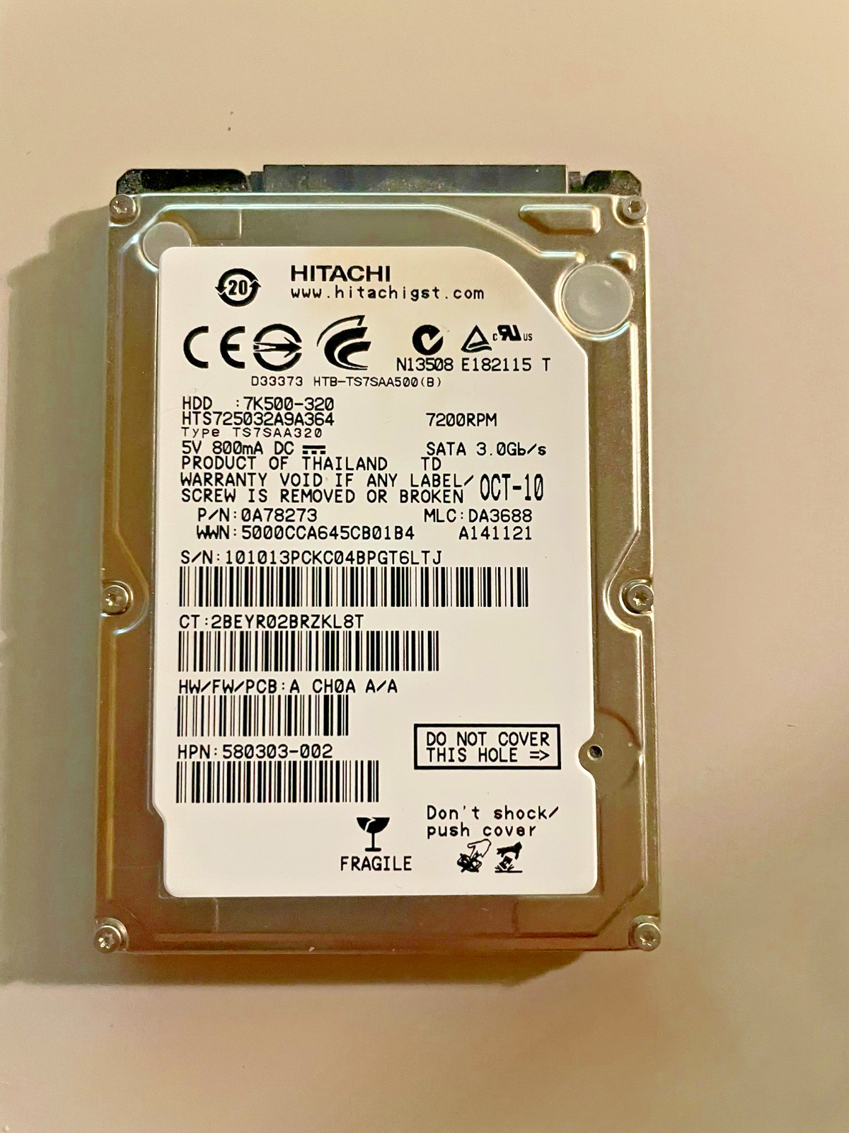HDD Hitachi 320GB 7200RPM 2.5" SATA III