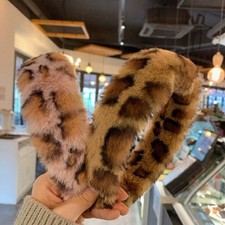 Girl Vintage Soft Fluffy Furry Leopard Print Plush Hairband Headband Women Chic