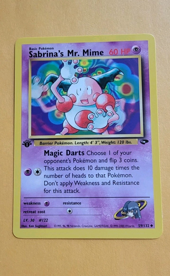 1st Edition Sabrina’s Mr. Mime 59/132 - Gym Challenge - Near Mint