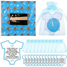 50 Set Baby Shower Party Candles Gift for Guests Cute Tea Lights Candle Decor...