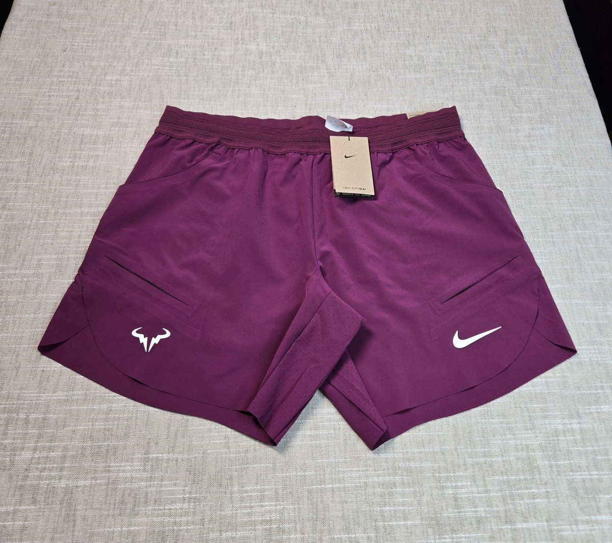 なみなみ2 NIKE Court Rafa Nadal 7' Tennis Shorts Large Men Purple Sangria