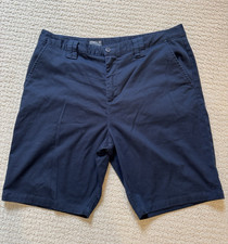O'Neill Men's Blue Chino Shorts Standard Fit Twill Flat Front Slash Pockets