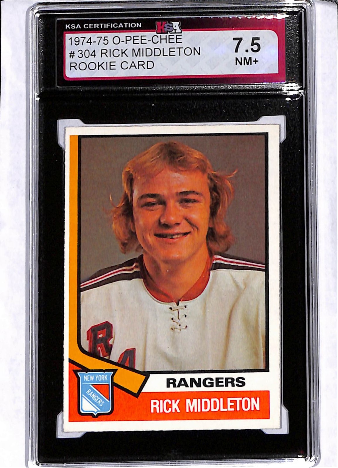 1974-75 O-Pee-Chee Rick Middleton Rookie KSA 7.5 (LJ) #304