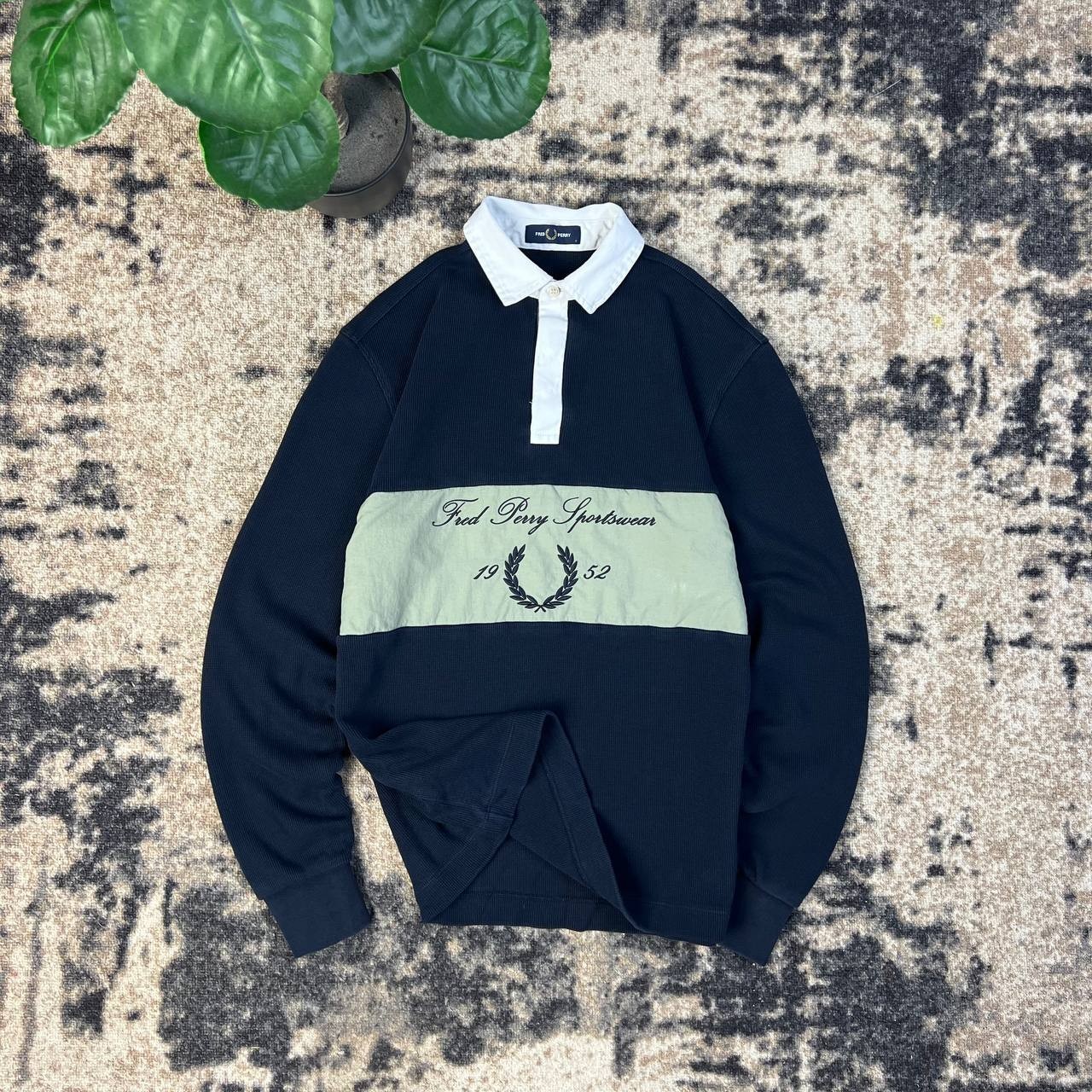 Vintage Rugby Fred Perry Big Embroidered Logo Long Sleeve Casual Chief Keef Styl