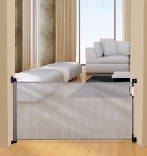 Dreambaby Retractaby Baby Pet Safety Gate Indoor Outdoor ReMesh to 55"x32", Gray