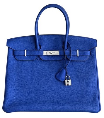 Hermes Birkin 35 Blue Electric Togo Leather Palladium Hardware