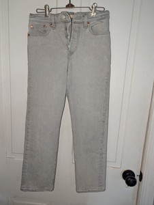 Levi's Premium Wedgie Straight Jeans sz 26 Gray Denim High Rise button pants 