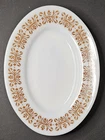 Vintage PYREX Tableware Copper Filigree Pattern 9 1/2" Oval Platter, #794-3