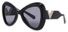 VALENTINO V GOLD III VLS 138A 53 Sunglasses BLACK/GOLD Frame GREY Lenses 53 Mm