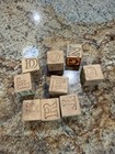 Lot Of 9 Vintage Child Wooden ABC Blocks  Letters Pictures Words Numbers 1 1/4” — photo 2