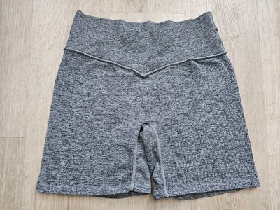 Colsie Women's Solid Gray Knit Biker Shorts Nylon/Spandex Stretch Yoga L