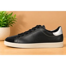 NWT ECCO Women's Street Lite Leather Lace-Up Sneakers Black Size 11-11.5