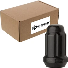 Black 1/2-20 Lug Nuts For Aftermarket Wheels - Closed End Spline - Box of 100