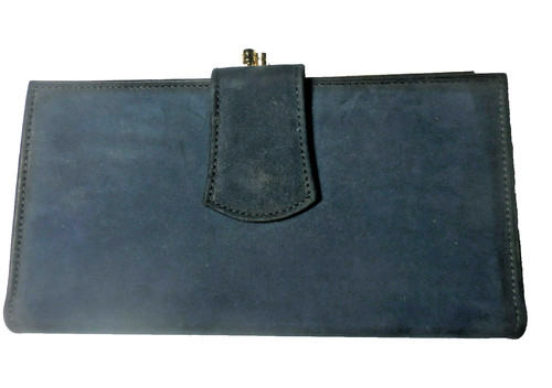 Ladies Wallet Blue Suede Condotti Checkbook