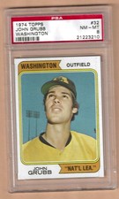 1974 Topps John Grubb Rookie # 32 Graded Card PSA 8 Washington Variation. rookie card picture