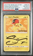 2017 PM SM PROMO I CHOOSE YOU #SM110 SARAH NATOCHENNY ASH'S PIKACHU PSA 8 AUTO 9 on eBay