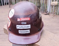 MSA Skullgard Fiberglass Hard Hat Vintage Medium Stickers