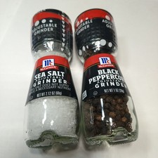 McCormick Salt  Black Pepper Adjustable Grinder Set, Sealed Glass Bottles