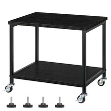 Black Printer Stand, Under Desk Printer Table with Wheels, Mobile Printer She...